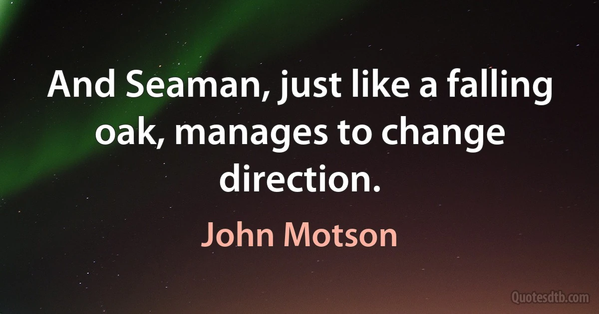 And Seaman, just like a falling oak, manages to change direction. (John Motson)