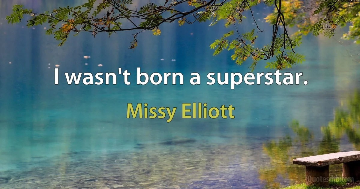 I wasn't born a superstar. (Missy Elliott)