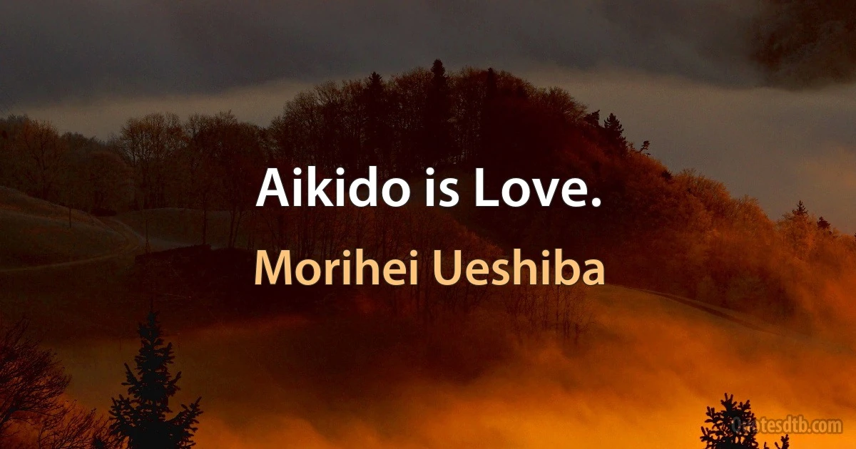 Aikido is Love. (Morihei Ueshiba)