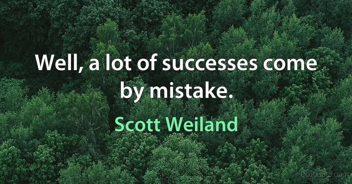 Well, a lot of successes come by mistake. (Scott Weiland)