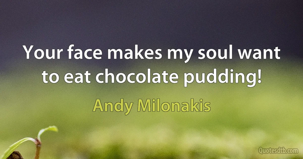 Your face makes my soul want to eat chocolate pudding! (Andy Milonakis)