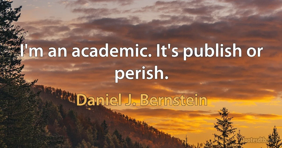 I'm an academic. It's publish or perish. (Daniel J. Bernstein)