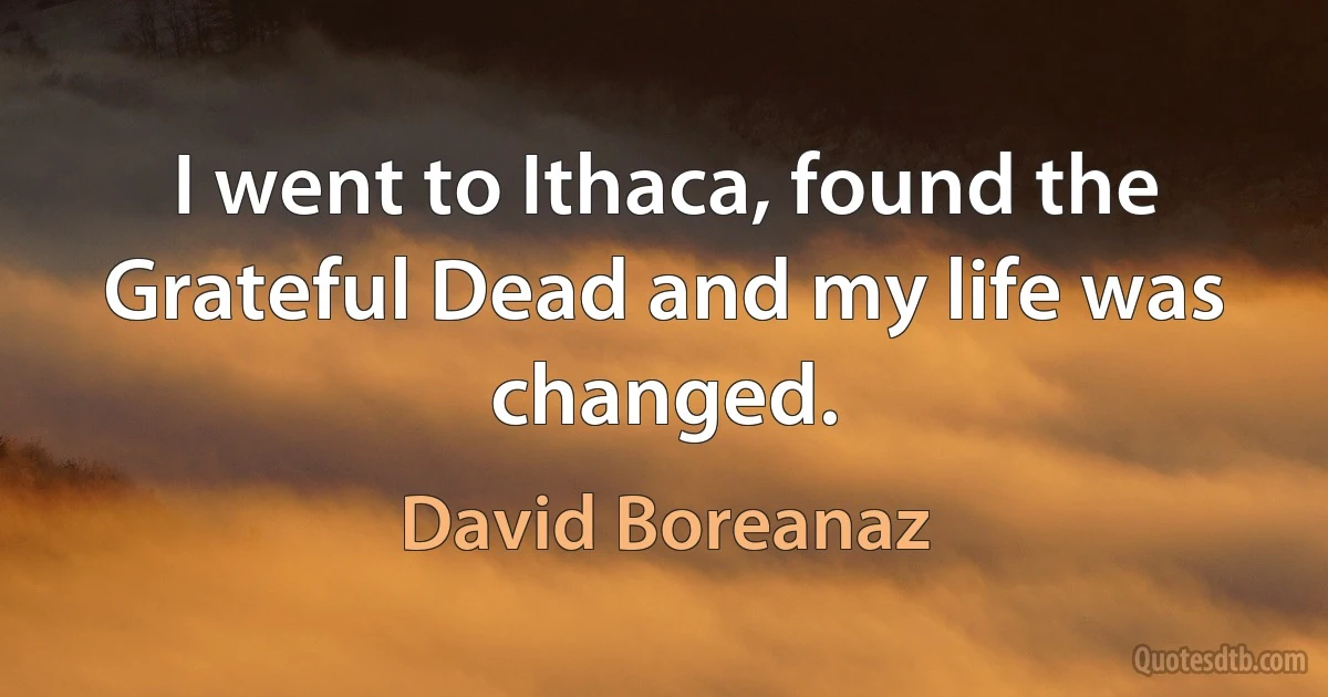 I went to Ithaca, found the Grateful Dead and my life was changed. (David Boreanaz)