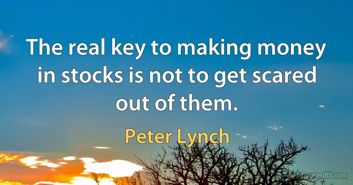 The real key to making money in stocks is not to get scared out of them. (Peter Lynch)