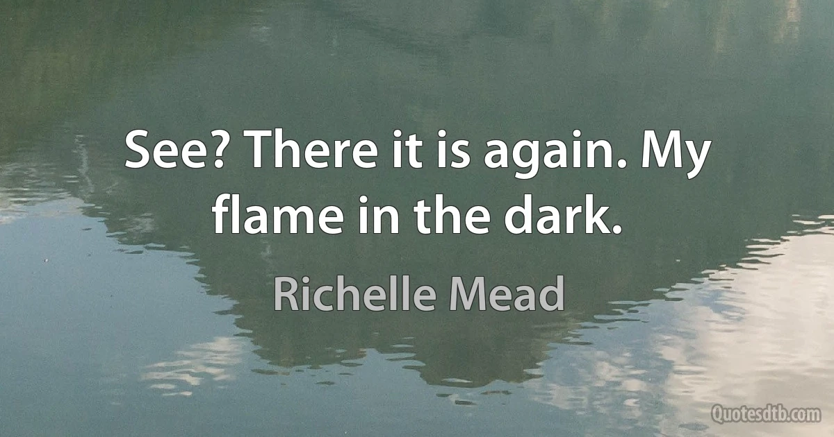 See? There it is again. My flame in the dark. (Richelle Mead)