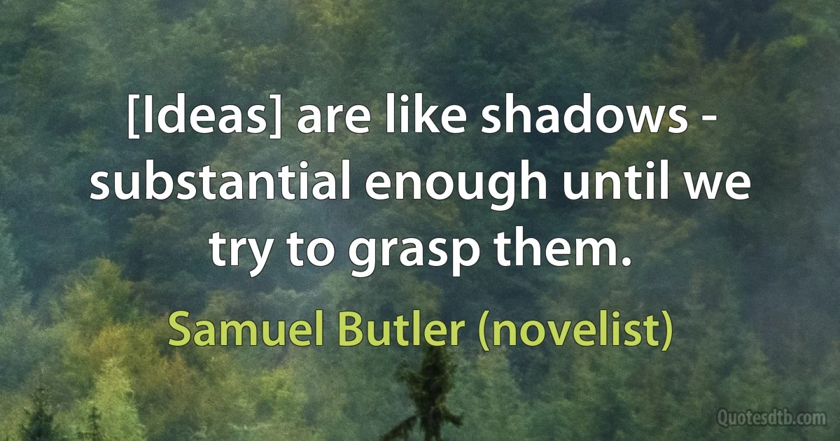 [Ideas] are like shadows - substantial enough until we try to grasp them. (Samuel Butler (novelist))